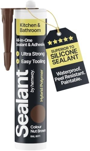 Hemway Kitchen & Bathroom Nut Brown Sealant & Adhesive 300ml 1 Pack