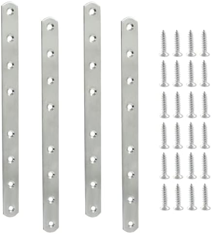 4 Pack 10 Inch Stainless Steel Flat Plate Straight Bracket