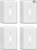 Mid-Size Toggle Light Switch Wall Plates 1-Gang 4.89" x 3.12" Switch Electrical Cover Plate Unbreakable Thermoplastic Faceplate, White (20 Pack)