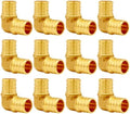 Uenede Brass 3/4 Inch PEX Elbow Coupling, 12PCS