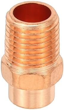 PATIKIL 1/4" Male Adapter Fitting with C x M Connections, Copper Pipe Fittings with Sweat Solder X FNPT Connection Threaded Tubing Connector for Residential, Commercial