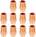 PATIKIL 1/4" Male Adapter Fitting with C x M Connections, 10 Pcs Copper Pipe Fittings with Sweat Solder X FNPT Connection Threaded Tubing Connector for Residential, Commercial