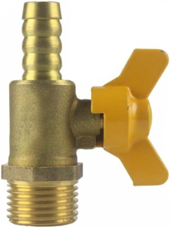 Brass Shut-Off Ball Valve with Comfortable Handle, 1/2 Inch External Thread, High-Pressure Design for Fuel, Gas, Water, Oil and Air Flow Control in Residential and Industrial Plumbing Systems