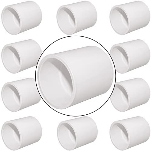 10PCS 3/4" PVC Pipe Fitting Coupling Connector Adapter Slip (Socket x Socket) Schedule 40 White Color