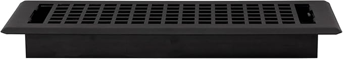 Decor Grates LTH412-BLK Lattice Floor Register, 4x12 Inches, Black