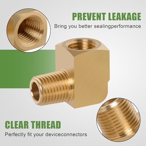 2Pcs Brass Pipe 90 Degree Barstock Street elbow,3/8" x 3/8"