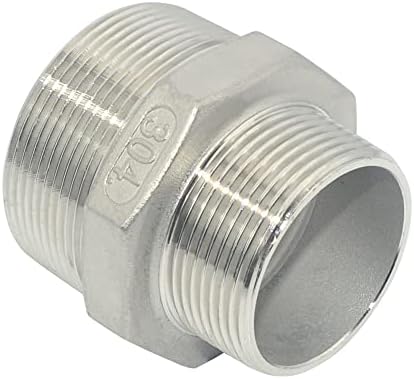 2" x 1-1/2" Male Threaded Reducing Nipple Fitting/Adapter,Stainless Steel SS304 NPT Pipe Hex Reducer