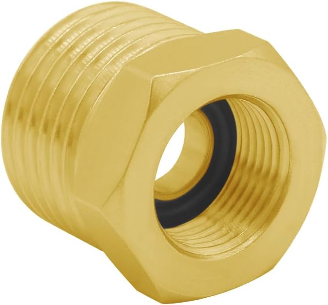 Joywayus 1/2 G Male to 3/8 Compression Female Thread Bushing Pipe Fitting, Brass Reducer Faucet Connector Water Hose Adapter, Supply Line Adapter for RV Kitchen Bathroom Plumbing 4PCS