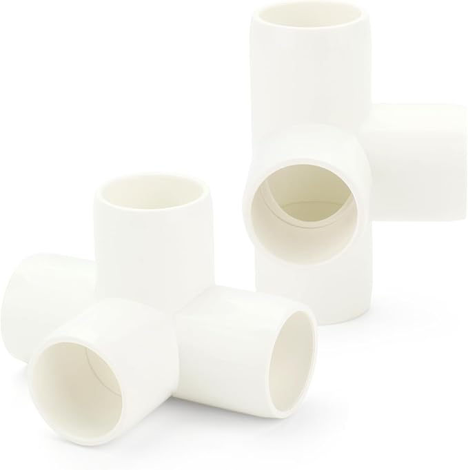 GASHER 10PCS 4Way PVC Pipe Fittings 1-1/4" PVC Furniture Grade Pipe Socket Fittings, For Home or Industrial