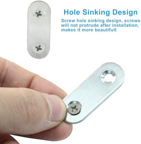 16 Pack 1.5 Inch Stainless Steel Flat Plate Straight Bracket