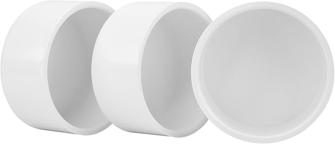 3 Pack 4" PVC Pipe End Cap Fitting, Schedule 40 Furniture Grade 4" PVC Pipe End Cap Plug Socket Fittings for Build Furniture DIY Garden Shelf, White