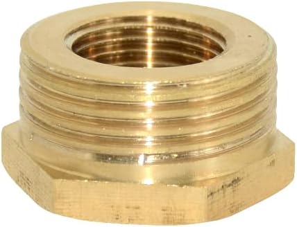 2pcs 3/8" NPT Male To 3/4" NPT Female Brass Reducer Thread Hex Bushing Brass Threaded Pipe Fitting,Hex Reducing Convert Adapter Pipe Fitting (3/8"*3/4")