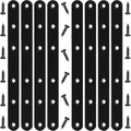 8 Pcs Black Flat Bracket 8 Inch Stainless Steel Straight Braces, Mending Plates Repair Fixing Brackets Heavy Duty Straight Repair Joining Plates with Screws