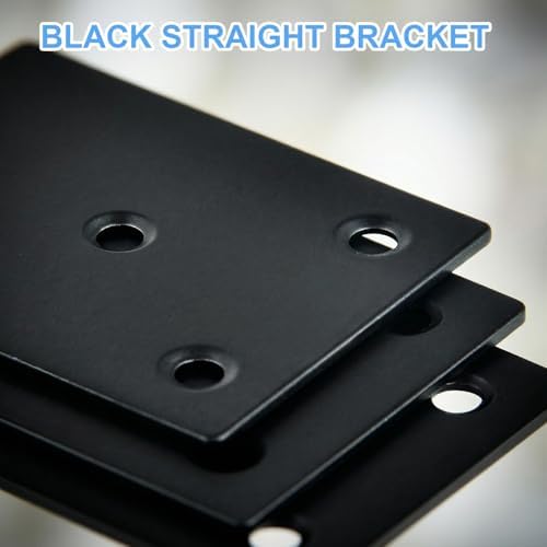 Flat Brackets for Wood Flat Mending Plate Straight Brace Flat Bracket Flat Metal Brackets for Wood Fixing Joining Plate with Screws for Tables Cabinets Bookshelves 8Pcs 1.57’’ x 3.14''