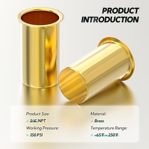 100PCS Brass Compression Fitting, 1/4" Tube OD