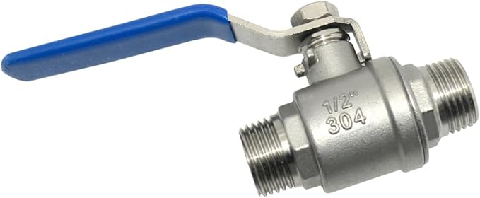 1Pcs 1/2''Inch Ball Valve, Heavy Duty Male NPT (MNPT) X Male NPT (MNPT) Thread with Long Handle Switch, Stainless Steel NPT Full Port Forged 1" Ball Valve for Water Oil and Gas, 1000 WOG