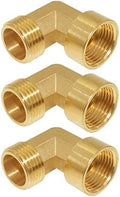 Joywayus 3 Pack Brass 3/4" NPT Male to Female Elbow Pipe Fittings