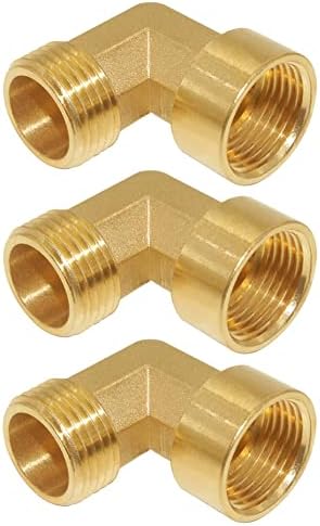 Joywayus 3 Pack Brass 3/4" NPT Male to Female Elbow Pipe Fittings