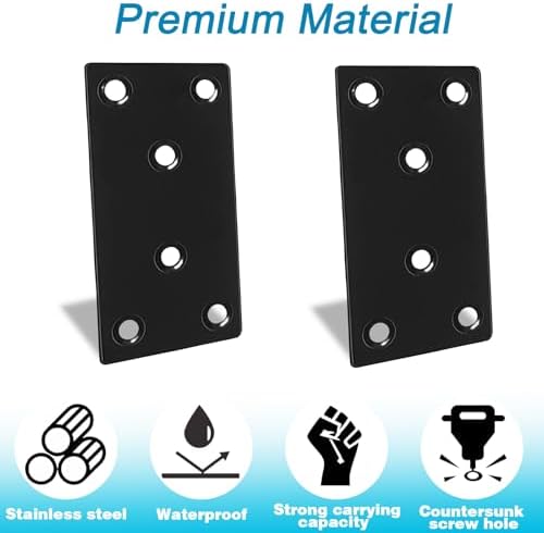50PCS Flat Straight Brace Brackets, 4x2 Stainless Steel Joining Brackets