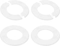 PATIKIL Wall Split Flange 140mm / 5.5" OD, 4 Pcs Round Escutcheon Plate Cover PPR Plumbing Cover Plates with Self-Adhesive Tape for 78mm / 3.1" Dia Water Pipe Faucet, White