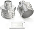 TAISHER 1PCS 316L Hex Nipple, Pipe Fitting 2"x 1-1/4" Male NPT