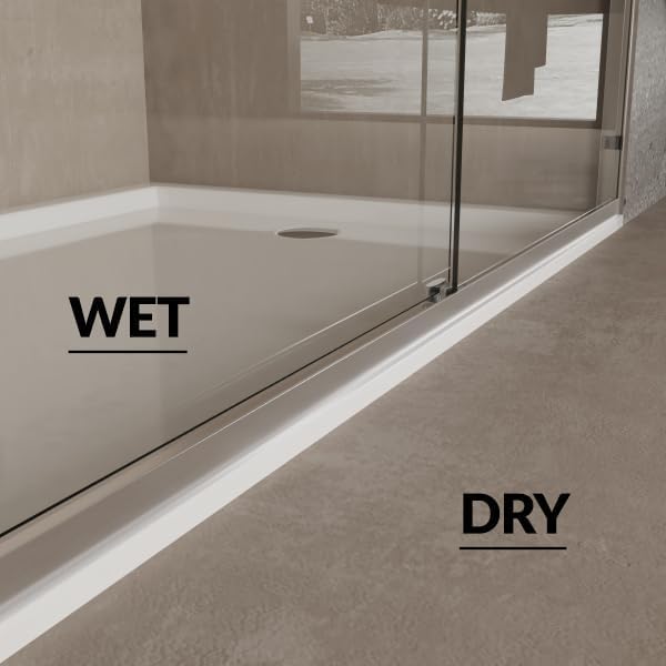 60" W x 72" H Single Sliding Shower Door - Bypass Space Saving Design with 1/4” Clear Tempered Glass & Aluminum Alloy Frame, Easy Installation & Reversible Hinges, Brushed Nickel
