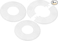3-Pack Wall Split Flange, ABS Round Self-Adhesive Escutcheon Plate Cover Buckle for 50mm/1.97 in Dia Pipe Accessories/Floor/Ceiling, Plumbing Cover Plates [White,6.5mm/0.26in H]