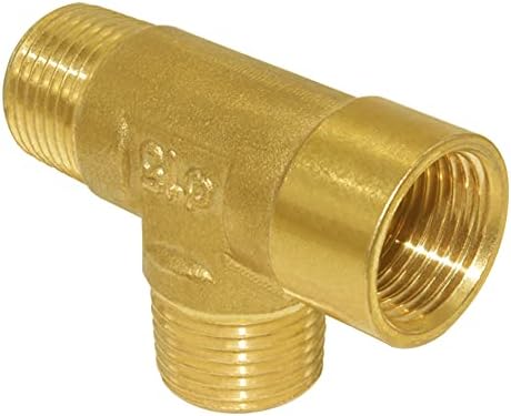 Joywayus Brass Tee Pipe Fitting 1/2" NPT Male-Male-Female 3-way Adapter