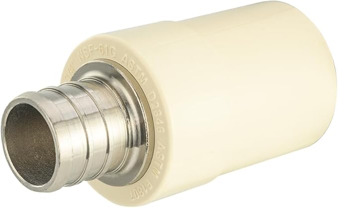 (Pack of 10) EFIELD 3/4" Pex x 3/4" CPVC Transition Coupling Barb Crimp Brass Fittings For Pex and CPVC Tube Connection,(PEX1807342)