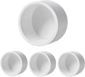 LESSO 2 inch PVC Pipe End Cap | 4 pack Schedule 40 Industrial pipe fittings 2" PVC Pipe External Plug Adapter for Build DIY Garden Shelf, White