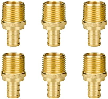 SUNGATOR 6-Pack 1/2" NPT to 1/2" PEX Male Adapter, PEX Fittings 1/2 Inch