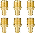SUNGATOR 6-Pack 1/2" NPT to 1/2" PEX Male Adapter, PEX Fittings 1/2 Inch