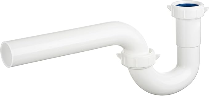 (1 Pack) Yariwiz White 1 1/4 Inch Basin Sink Drain Pipe Tubular Kit, Not Used for Kitchen Sink KSD-003W