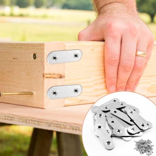 Jiozermi 24 Pcs Straight Brace, 2" x 0.6", Stainless Steel