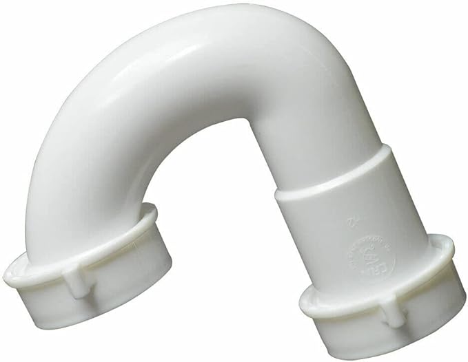 Replacement 1-1/2 Inch Plastic Tubular Slip Joint J-Bend with Nuts & Washers for Thrifco Plumbing 4401653