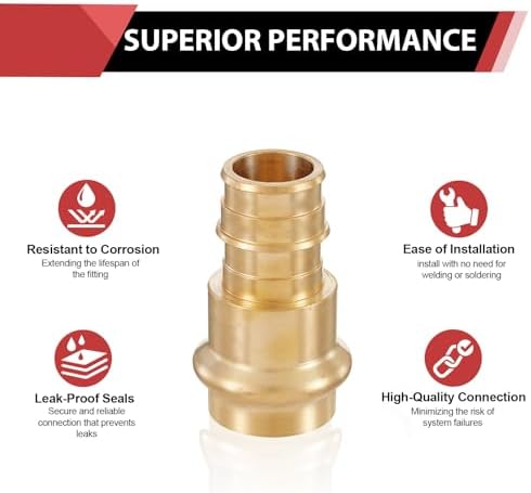 10Pcs EFIELD 3/4"Copper Press x PEX-A Coupling Adapter(PEX1960186-10)