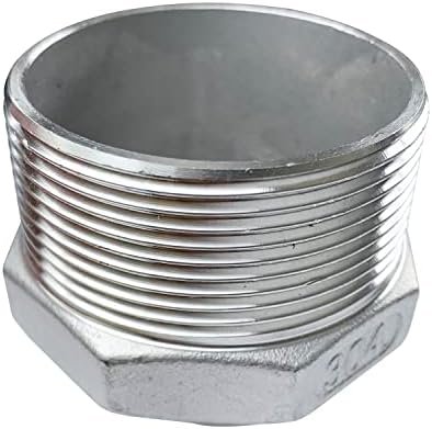 2" x 1" Male Hex Nipple Threaded Reducer Connector Pipe Fitting Adapter,Stainless Steel 304 NPT