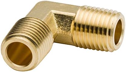 Brass PIpe Fitting, Forged Male 90 Degree Elbow, 1/2" NPT Male x 1/2" NPT Male, Pack of 2
