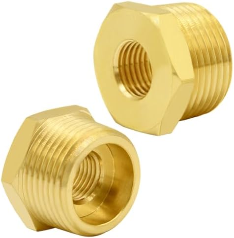 Joywayus 2Pcs Brass Reducing Hex Bushing 3/4" NPT Male to 1/4" NPT Female