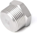 Joywayus Stainless Steel Outer Hex Thread Socket Pipe Plug Fitting 1" NPT Male