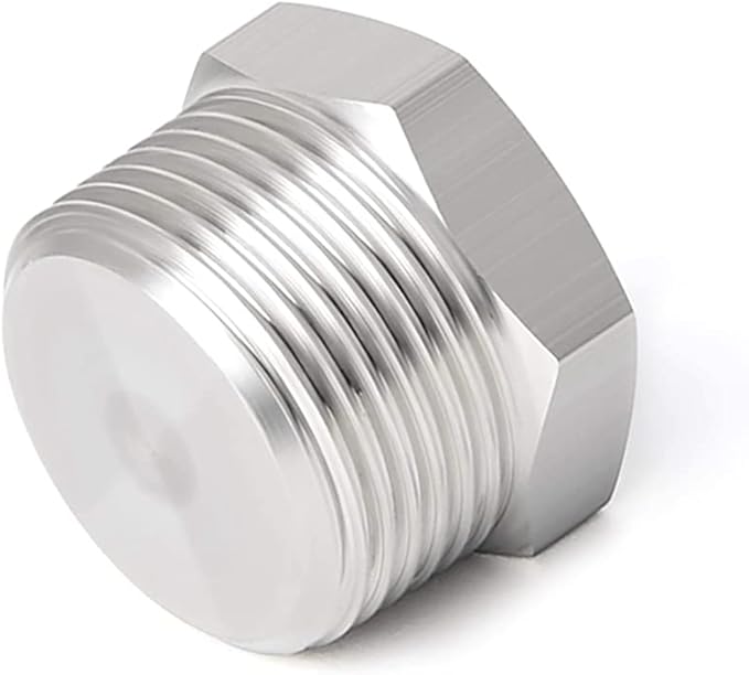 Joywayus Soild Stainless Steel Outer Head Hex Thread Socket Pipe Plug Fitting 2" NPT Male