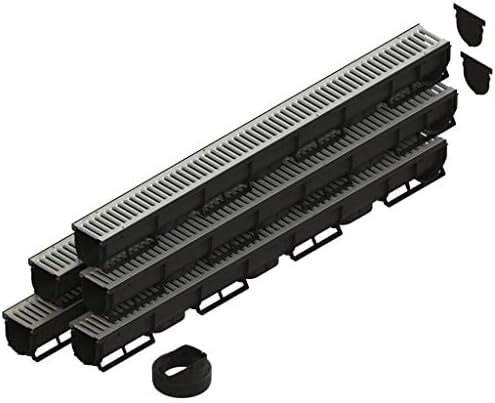 Vodaland - 3 Inch Easy 1 Premium Trench Drain Channel - Galvanized Stamped Steel Grating (5)