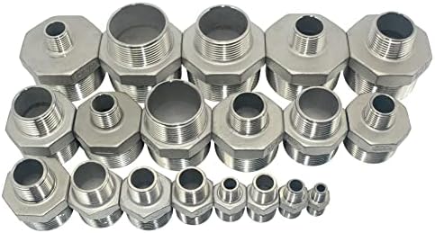 DAN SPEED 1-1/2"x1/2"Male Hex Nipple Threaded Reducer Pipe Fitting Stainless Steel 304 NPT… (2"*1-1/2")