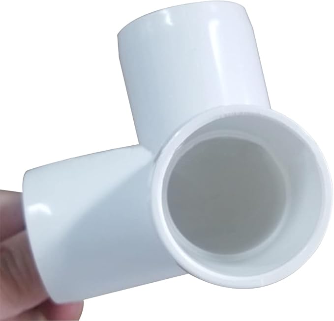 1-1/2“ Tee PVC Fitting 3 Way Elbow Connector, Furniture Grade 90 Degree Elbow Side Outlet, PVC Corner Fittings for Building Furniture Greenhouse Shed Pipe Fittings Tent Connection (Pack of 8)