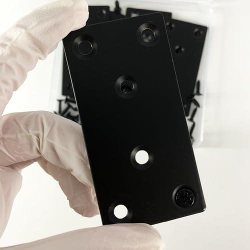 QSJ 8 Pack Black Flat Mending Plate 3.15x1.57'', Stainless Steel Bracket, Straight Metal Brace Bracket, Fixing Joining Plate for Wood Furniture Fastening & Fixing
