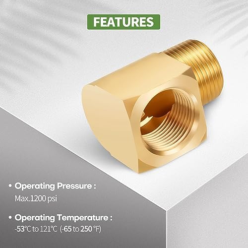 1 Pack Brass Pipe Fitting 90 Degree Elbow 3/4" NPT Male x 3/4" NPT Female