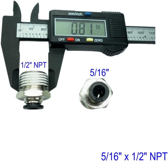 CDQBWQDJT 3 Pcs Pneumation Fitting 5/16" Tube OD Push To Connect X 1/2 NPT Pipe Male Connector