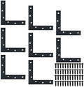 Alise L Flat Brackets for Wood,Corner Bracket Mending Plate,Black,8 Pcs