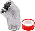 1PCS 45 Degree Elbow Fittings, 1-1/4" NPT Male to 1-1/4" NPT Female 304 Stainless Steel Pipe Fitting, Connector Coupler Apply to Outdoor Garden Industrial