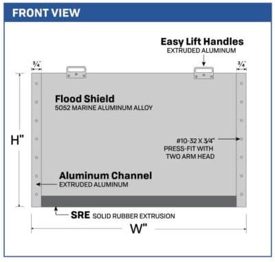 2 in 1 Bundle - Outside Mount Door Flood Barrier Shield (5127MA) + Door Flood Barrier Threshold (319MA), size: (36'' x 36'')